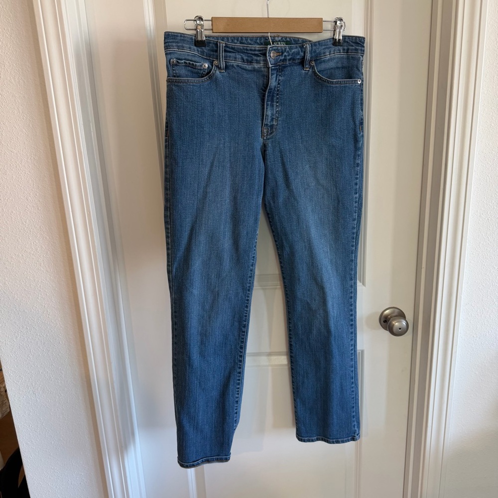 Lauren Ralph Lauren Jeans sz 12 Blue Medium Wash Staright Leg Mid Rise Classic